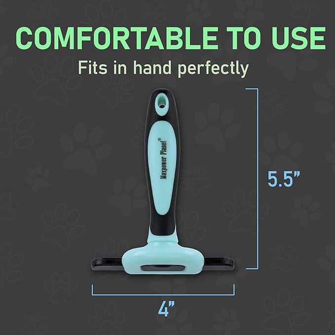 Maxpower Planet Pet Grooming Brush - Deshedding Tool for Dogs and Cats - Short and Medium Hair Deshedder Comb - Reduces Shedding up to 95% - Blue