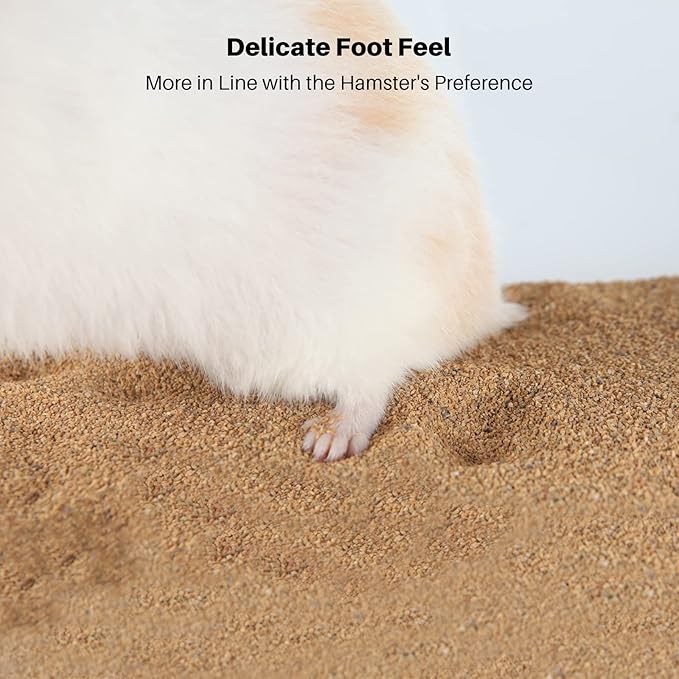 BUCATSTATE Hamster Sand, No-Dust 3.3LB Chinchilla Dust Bath with Pour Spout, 100% Natural Desert Bathing Sand for Syrian Hamster Gerbil Rat Mice Small Animals (Fine Sand)