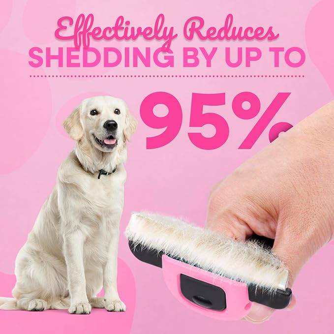 Sinko Deshedding Tool for Dogs & Cats, Pet Grooming Brush, Skin Friendly Deshedding Tool, Dog Brush for Shedding, Effectively Reduces Shedding by up to 95% for Short Medium Long Pet Hair (Pink)