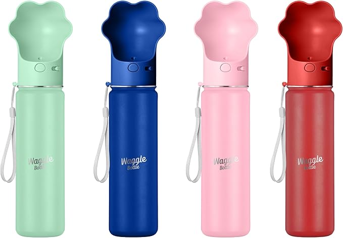 Stainless Steel Dog Travel Water Bottle, Vacuum Insulated Portable Dog Water Dispenser, Drink Cup and Snack Container On The Go, Outdoor Walking, Hiking, Travel (Red, 22oz)