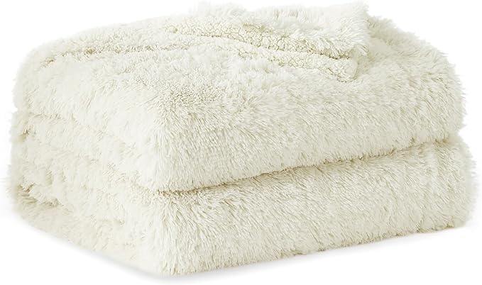 Bedsure GentleSoft Fluffy Cream King Size Blanket for Bed, Thick Soft Sherpa Faux Fur Fleece Bedding Fuzzy Plush Winter Warm Heavy Big Large King Blanket, Cozy Cream Gifts for Men Women, 108x90