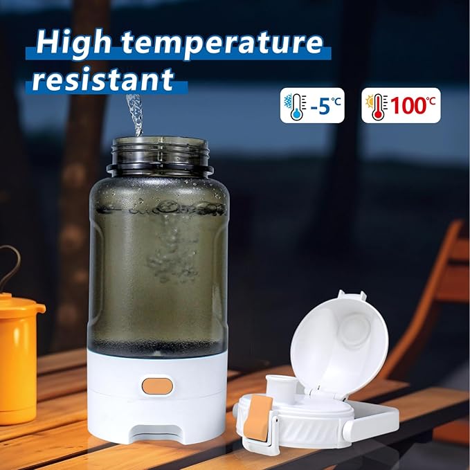 Dog Water Bottle Portable, 52oz Dog Travel Water Bottle, Dogs Water Dispenser for Camping Outdoor Walking Hiking (Gray)