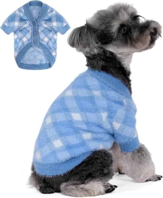 Dog Sweater, Dog Sweaters for Small Dogs, 2, 3 Pack Warm Soft Pet Clothes for Puppy, Medium Large Cat, Dogs Girl or Boy, Dog Shirt for Winter Christmas (Blue, Medium)