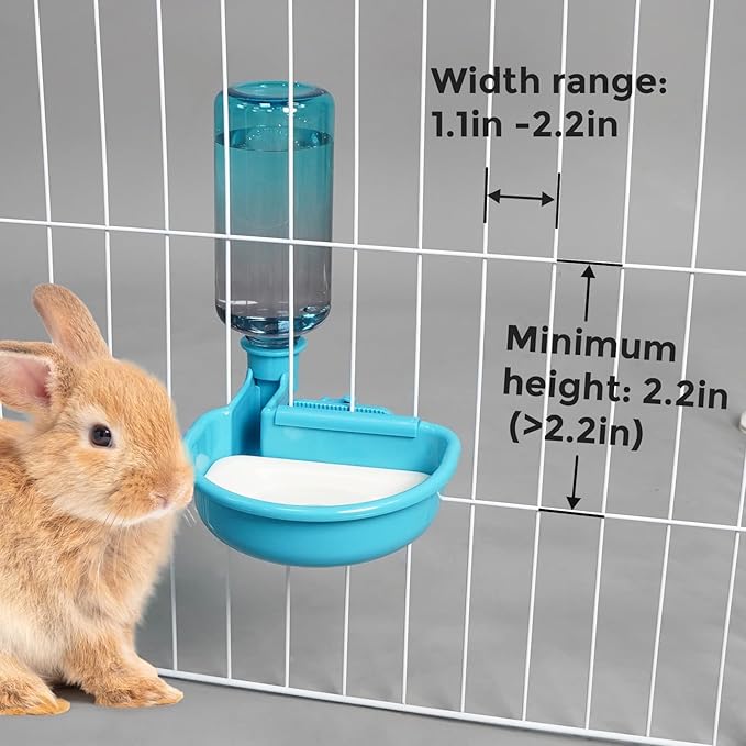 VANNON 16oz Pet Water Bottle, Gravity Dog Water Bowl Dispenser for Cage, Anti-Overflow Water Dispenser for Small Dogs, Cats, Rabbits and Other Small Animals, BPA Free, Gradient Blue