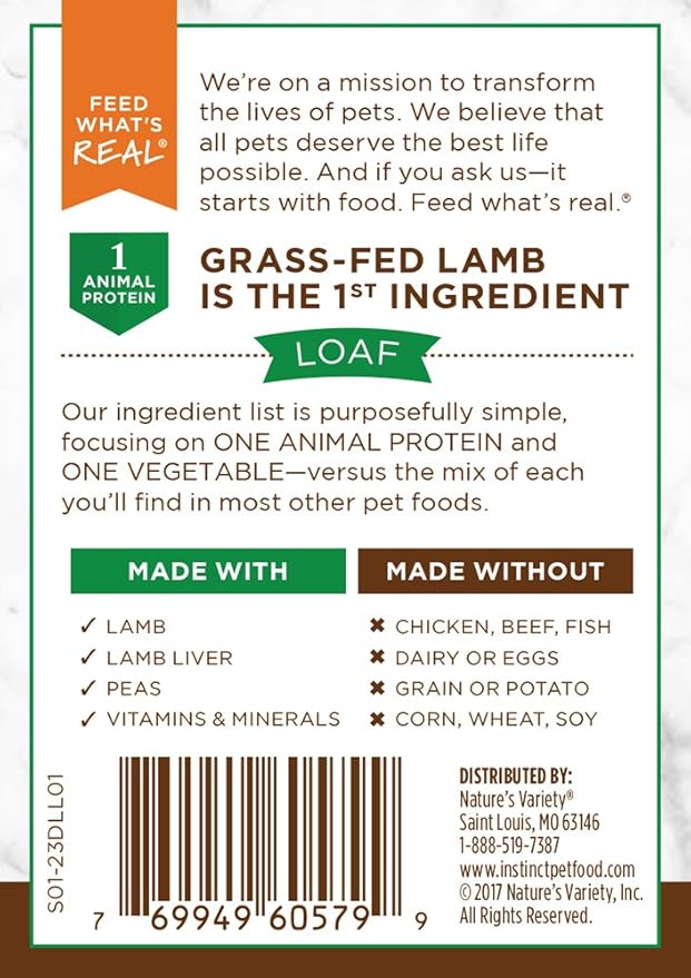 Instinct Limited Ingredient Diet, Wet Canned Dog Food, Grain Free - Real Lamb, 13.2 oz. Cans (Pack of 6)