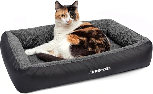 Far Infrared Heated Pet Bed - Heated Cat & Dog Bed for Pain Relief & Arthritis - Therapeutic Heat Pad for Elderly Pet Support & Relaxation - Machine Washable
