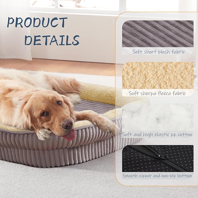 Orthopedic Dog Bed for Puppy,Extra Small Dogs Breeds,Oval Cat Bed,High Density Egg Crate Foam Dog Sofa Beds,Pet Couch Bed with Four Sided Bolster,Removable Washable Cover&Non-Slip Bottom
