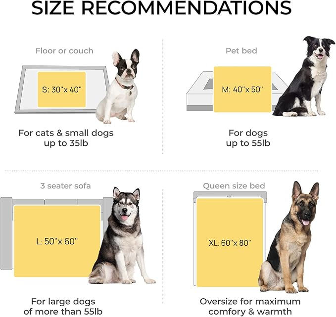 Luciphia Large Waterproof Dog Blanket Pet Washable Liquid Proof Furniture Protector Shaggy Plush Calming Long Faux Fur Bed Cover for Couch Cat Blankets Reversible Protection, Mist Grey, 50" x 60"