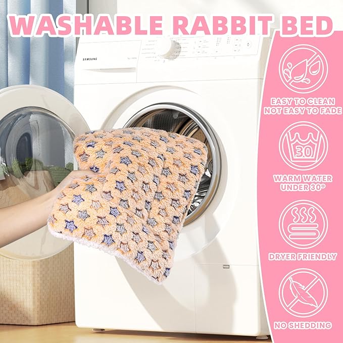 2 Pcs Guinea Pig Bed, Washable Rabbit Bunny Bed Mat Warm Small Animal Bed Pad Guinea Pig Pillow Pet Bed Mat for Chinchilla Hedgehog Ferret (13.7" x 10.6")