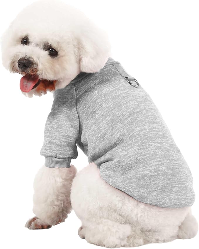 Dog Sweater, 2-3 Pack Warm Soft Pet Clothes for Puppy, Medium Large Cat, Girl or Boy, Shirt for Winter Christmas (Buckle Grey+Navy+Blue, X-Small)