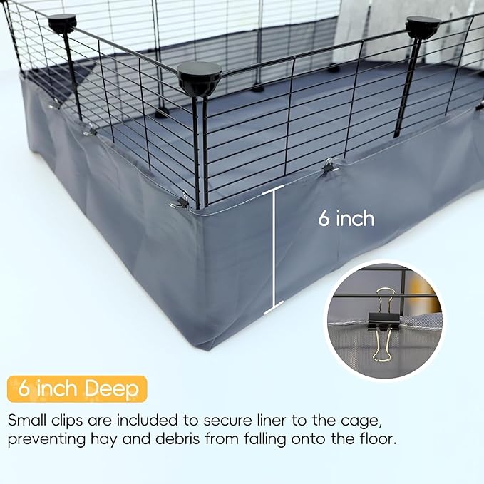 CHEGRON 48x24x12 Inch Guinea Pig Cages with Removable Liner & DIY Grids Hamster cage Rabbit cage C&C Small Animal Cage PVC Bottom Small Animal Enclosure for Hedgehogs, Chinchillas 12PCS Metal Grids