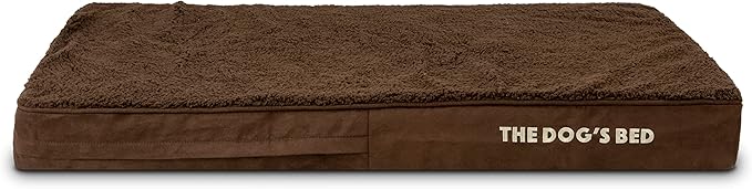 The Dog’s Bed Orthopedic Memory Foam Dog Bed, Large Brown Plush, Pain Relief for Arthritis, Hip & Elbow Dysplasia, Post Surgery, Lameness, Supportive, Calming, Waterproof Washable Cover
