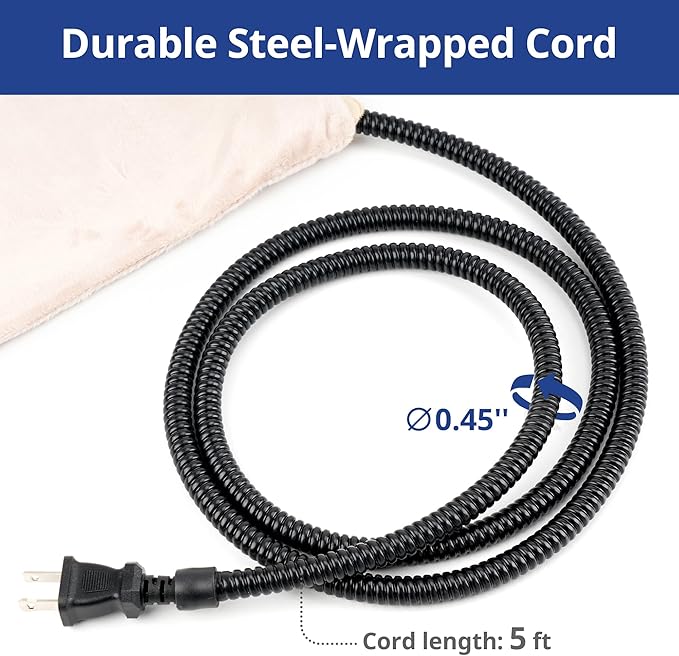 NICREW Pet Heating Pad for Dogs and Cats, Heated Dog Bed with Steel-Wrapped Cord and Soft Fleece Cover, 27.5 x 15.7 Inches, 50 Watts