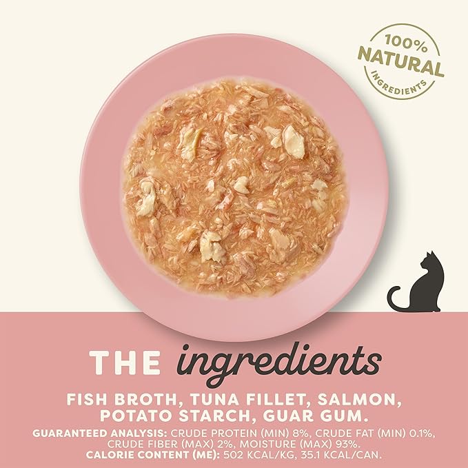 Applaws Natural Wet Cat Food, Made with Limited and Natural Ingredients, High Protein with No Artificial Additives or Fillers, Tuna Fillet with Salmon in Gravy (24 x 2.47oz Cans)