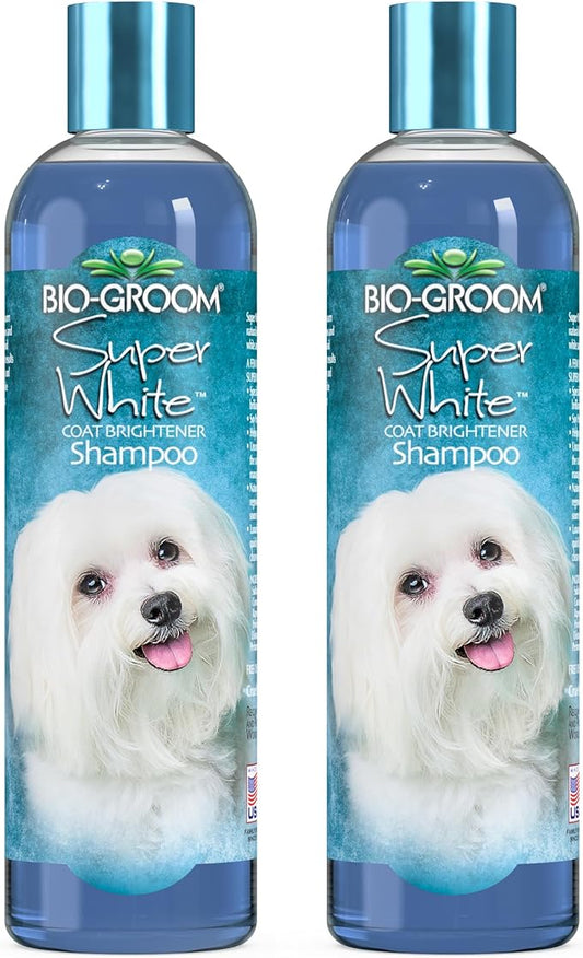 Bio-Groom Super Whitening Dog Shampoo - Whitening Pet Shampoo, Bathing Supplies, Puppy Wash, Grooming Supplies, Cruelty-Free, Made in USA, Coat Brightener Shampoo - 12 fl oz 2-Pack