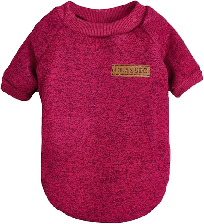 Jecikelon Dog Clothes Dogs Sweater Soft Puppies Clothing Winter Puppy Sweaters Warm Outfit for Dogs Small XXS XS Cat Apparel (Wine red, L)