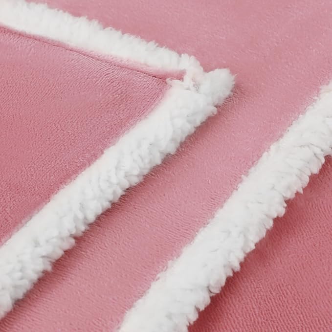 Luciphia Waterproof Bed Blanket Washable,Soft Sherpa Fleece Puppy Reversible Throw Blankets for Small Dog Cat,Furniture Cover Protector Couch Bed from Liquid Pee and Pet Fur, Pink White, 40" x 28"