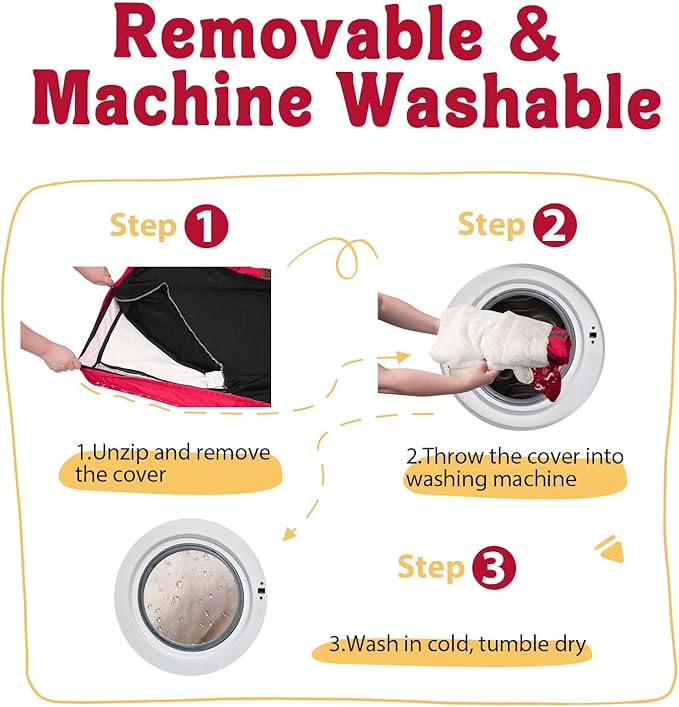 Christmas Washable Orthopedic Large Dog Bed - Removable Orthopedic Foam Pet Couches with Bolsters Waterproof Large Dog Bed and Non-Slip Bottom Extra Large Pet Sofa - Red