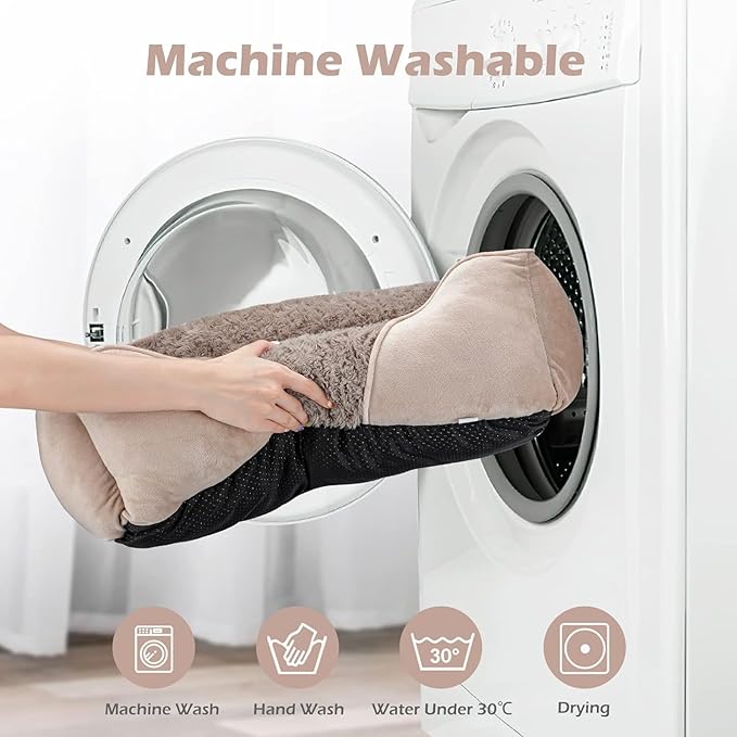 INVENHO Large Rectangle Orthopedic Dog Bed for Medium Small Dogs, Washable Soft Calming Puppy Sleeping Cuddler With Anti-Slip Bottom L(30"x24"x9")