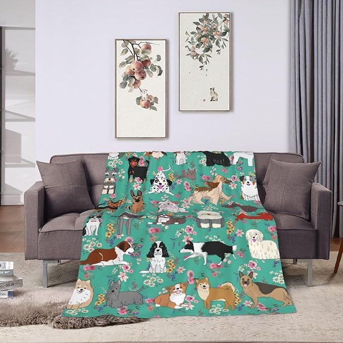 Dog Gifts Blanket 50"X40" Bed Throw Blanket Soft Lightweight Cozy Warm Blankets for Kids Teens Men Women