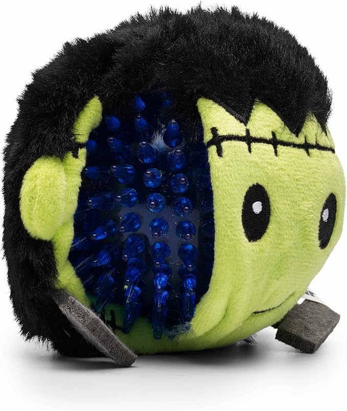 Flourish Pets 2 in 1 Halloween Multi-Layer Chew Toy for Active Dogs | Non-Toxic BPA Free Double Stitched Soft Fabric Exterior Dog Toys | Long-Lasting Dog Plush Toysโ Frankenstein 3.5"