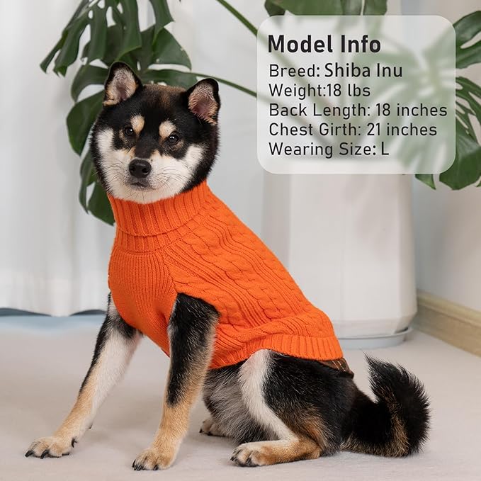 KYEESE Dog Sweater Soft Pullover Dog Sweaters for Small Dogs Girl Comfy Pet Coat for Fall Winter Cold Weather Stretchy Knitwear Cat Clothes with Gingham Patchwork Warm Turtleneck Small Dogs Sweater