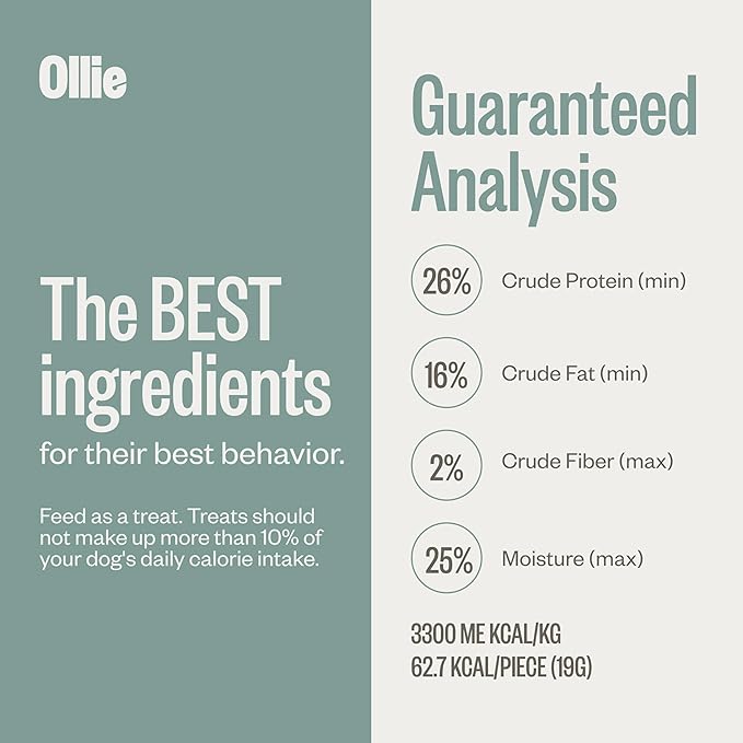 Ollie Chicken and Apple Jerky Dog Treats, 5 oz Pack of 3, All Natural, Healthy Snacks, Made with Real Meat, Human Grade, for Dogs