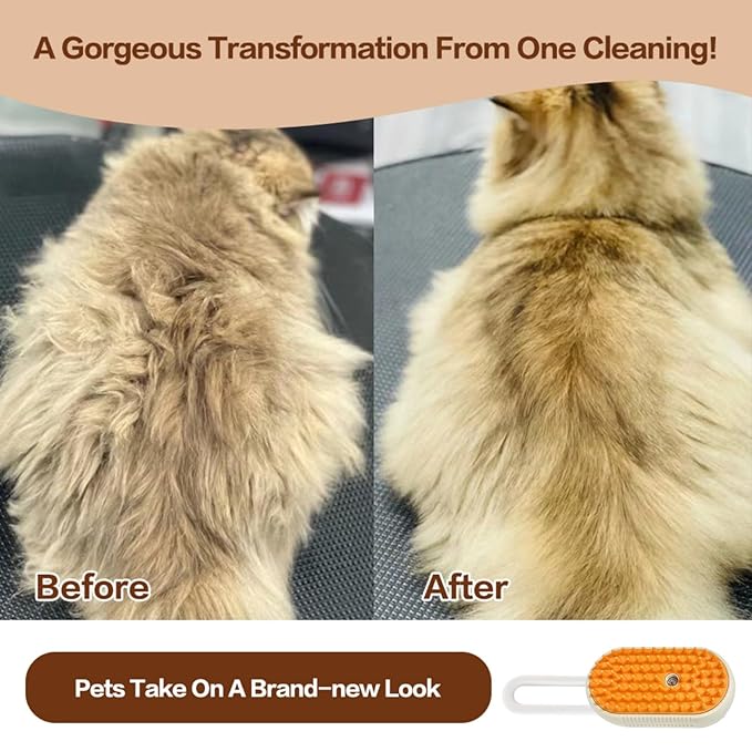 Multifunctional Steam Pet Brush, Suitable For Cats And Dogs, anti-static Cat Grooming Products (white)