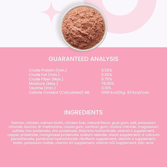 I and love and you Wet Cat Food - Savory Salmon Pâté - Salmon Recipe, Grain Free, Filler Free, 3oz Pack of 24 Cans