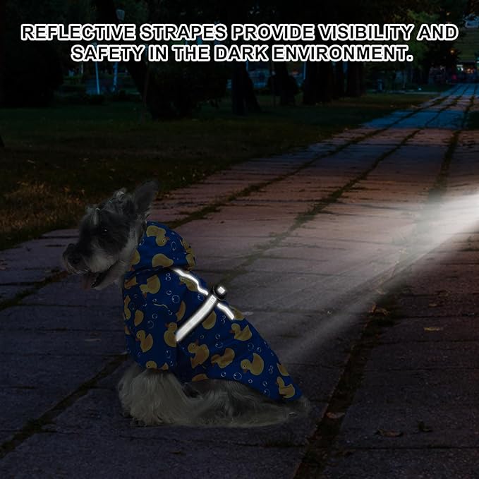 BEAUTYZOO Dog Raincoat Hooded with Harness Built-in for Small Medium Large Dogs Girls Boys, Dog Rain Jacket Slicker Poncho,Waterproof Dog Rain Coat Clothes for Winter Rainy Snowy Days, Yellow Duck, S