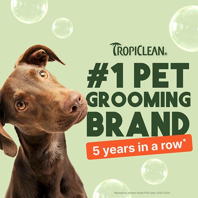 TropiClean 2-in-1 Dog Shampoo and Conditioner, Moisturizing Dog Detangler, Puppy Safe, Made in the USA, Papaya Scent, Cat & Kitten Safe, 20oz.