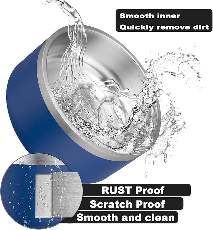 Custom Personalized Dog & Cat Bowls - Stainless Steel Non-Slip Water & Food Dishes - Easy to Clean, Dishwasher Safe - Small, Medium, Large Sizes (Blue)