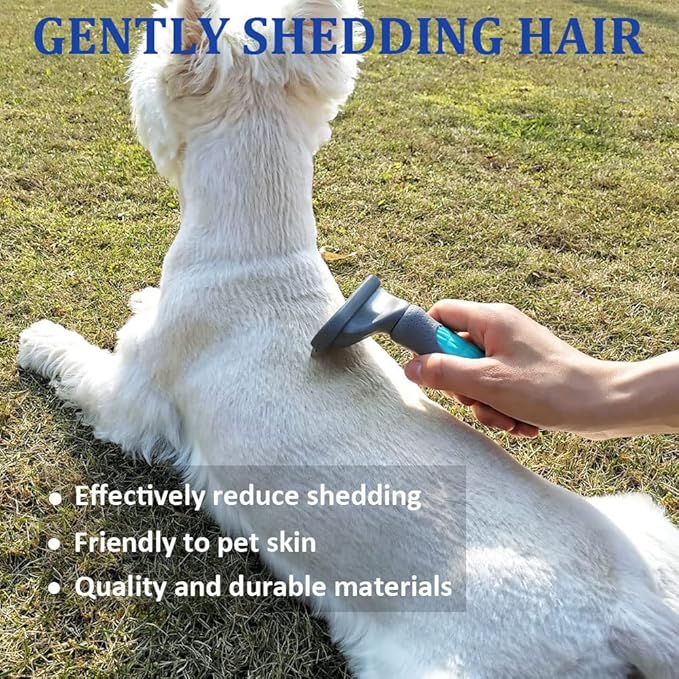 Pet Grooming Kit for Cats and Small Dogs, Undercoat Deshedding Tool Set, Gently and Effectively Remove Loose Hair and Reduce Shedding, Includes a Brush and a Double-sided Silicone Glove