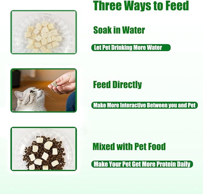 Freeze Dried Chicken Raw Cat and Dog Treats,8oz/228g Healthy Single Ingredient Chicken Breast Cube High Protein Weight Control Traing Treats for Small Dogs Cats Food