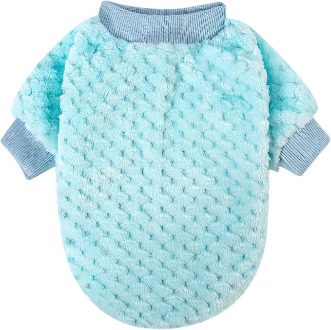 Dog Sweater, 2 or 3 Pack Dog Sweaters for Small Medium Dogs or Cat, Warm Soft Flannel Pet Clothes for Dogs Girl or Boy, Dog Shirt Coat Jacket (XX-Small, Grey+Navy+Sky Blue)