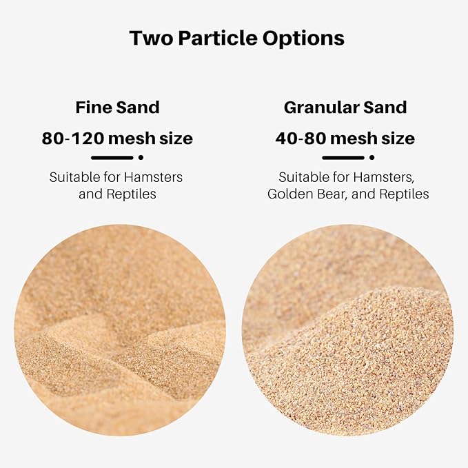 BUCATSTATE Hamster Sand, No-Dust 3.3LB Chinchilla Dust Bath with Pour Spout, 100% Natural Desert Bathing Sand for Syrian Hamster Gerbil Rat Mice Small Animals (Fine Sand)
