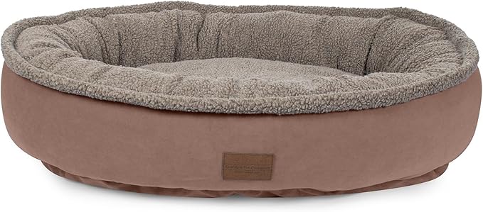 CAROLINA PET COMPANY Microfiber & Tipped Berber Comfy Cup Dog Bed - Chocolate, M