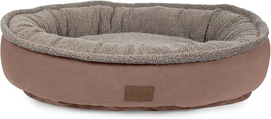 CAROLINA PET COMPANY Microfiber & Tipped Berber Comfy Cup Dog Bed - Chocolate, M