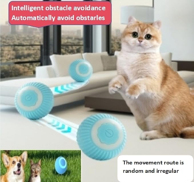 2-Piece Interactive Cat Toy Set, Indoor Mobile LED Light Cat Toy, 2025 New Intelligent Rolling Ball Electric Toy, Tailless Automatic Escape