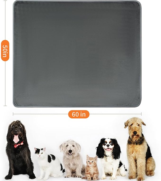 Water Proof Blanket 50x60 Inches - Reversible Flannel Blanket for Bed, Sofa,Couch- Spillproof, Leakproof Soft Double-Sided Dark Grey Throw Blanket for Adults, Pets, Couples