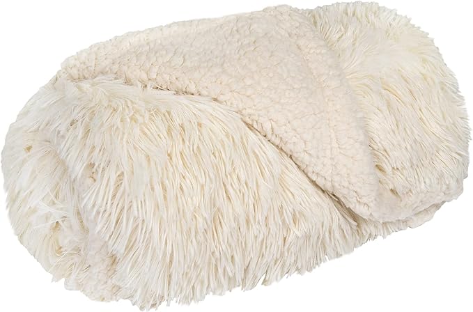 PetAmi Waterproof Dog Blanket for Small Medium Dogs, Calming Fleece Cat Blanket, Couch Protector Washable Sherpa Faux Fur Pet Throw for Puppy, Soft Reversible 29x40 Cream Beige