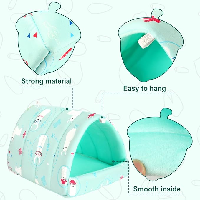 UPINS 2 Pack Guinea Pig Bed, Guinea Pig Hideout Washable Small Animal House Cage Accessories for Dwarf Rabbits Chinchillas Hamsters Hedgehogs Ferrets Bearded Dragons and Rats