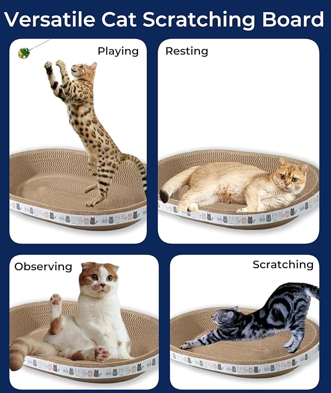 2 Pack Extra Large Cat Scratcher Cardboard, Round Scratcher Bed Scratch Bowl, Scratching Lounge Couch Round Shaped Cat Scratch Board Nest for Indoor Cats Furniture Protector