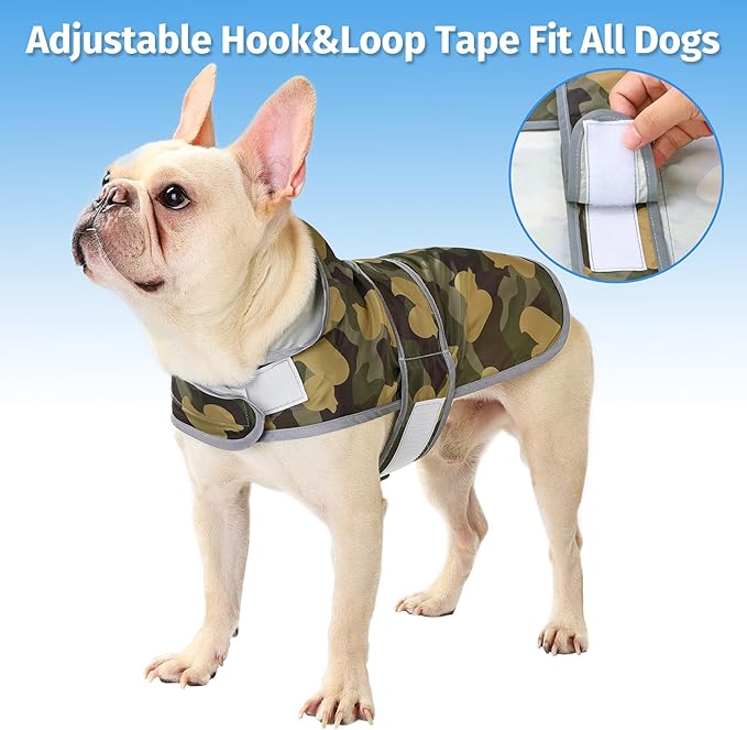 Dog Raincoat Hooded,Waterproof Rain Coat for Dogs with Adjustable Belly Strap,Reflective Strips, Lightweight Slicker Poncho Rain Jacket for Small Medium Large Dogs