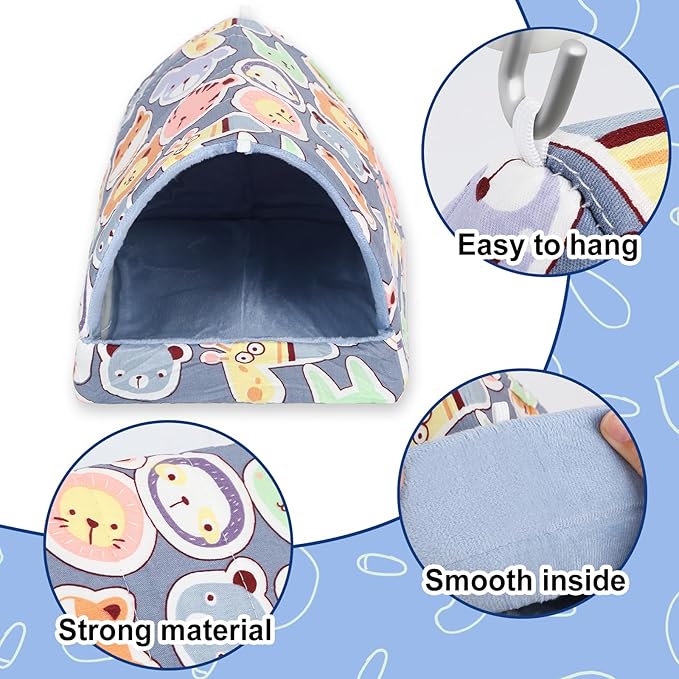 UPINS 2 Pack Guinea Pig Hideout,Guinea Pig Bed Washable Small Animal House Cage Accessories for Mouse Chinchillas Hamsters Hedgehogs Ferrets Bearded Dragons and Rats