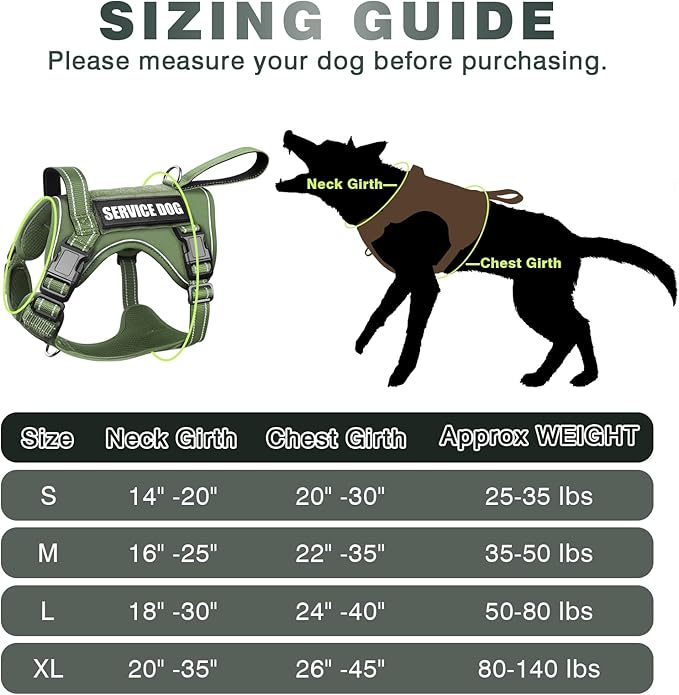 WINSEE Tactical Dog Harness, No Pull Dog Harness for Medium Large Dogs with Handle & Molle, Military Service Dog Vest Harness in Training Pet Harness for Small Dogs