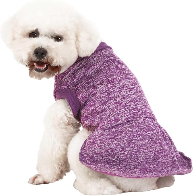 Dog Sweater, Dog Sweaters for Small Dogs, 2, 3 Pack Warm Soft Pet Clothes for Puppy, Medium Large Cat, Dogs Girl or Boy, Dog Shirt for Winter Christmas (Dress Pink+Purple+HotPink, XX-Small)