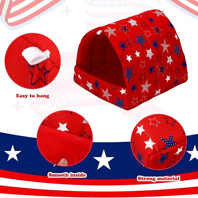 UPINS 2 Pack Guinea Pig Bed, Guinea Pig Hideout Washable Small Animal House Cage Accessories for Dwarf Rabbits Chinchillas Hamsters Hedgehogs Ferrets Bearded Dragons and Rats