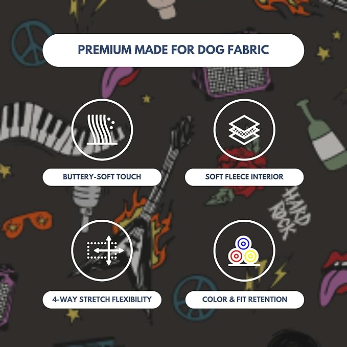 Spark Paws Dog Hoodie – Premium Dog Sweater for Small, Medium, and Large Dogs | Warm Outfits for French Bulldogs, Pitbull, Puppy, Winter Jacket Alternative - Rock and Roll -5XL