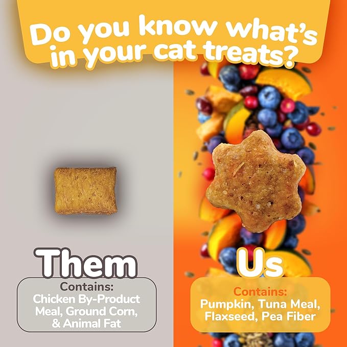 Fruitables Cat Treats Crunchy Cat Treats, Healthy Low Calorie Kitten Snacks, Made Without Wheat, Corn and Soy, Kitten Essentials, Made with Real Tuna and Pumpkin, 30 Ounces